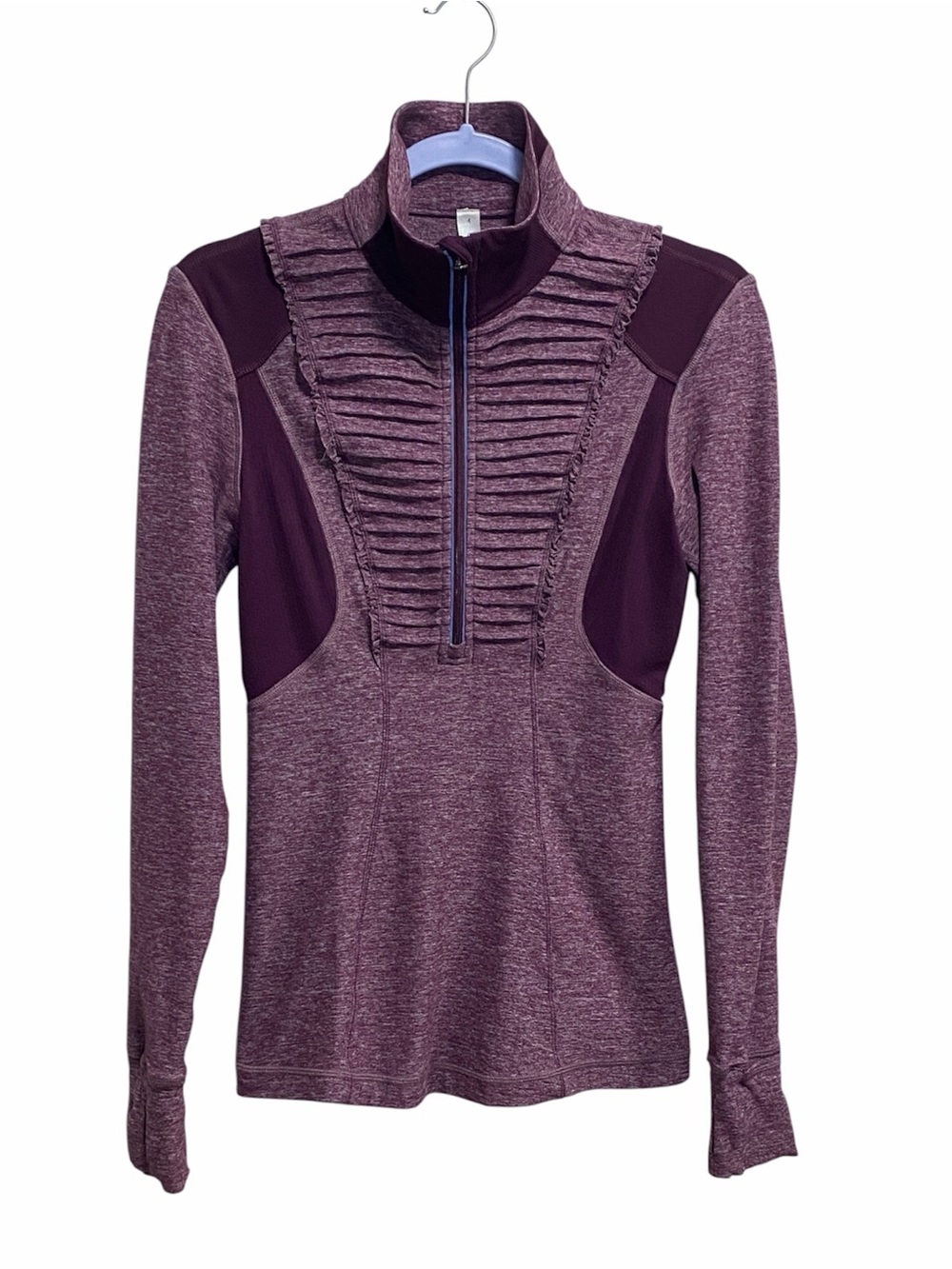 Lululemon Run Your Heart Out Pullover Heathered Plum 4 Half Zip